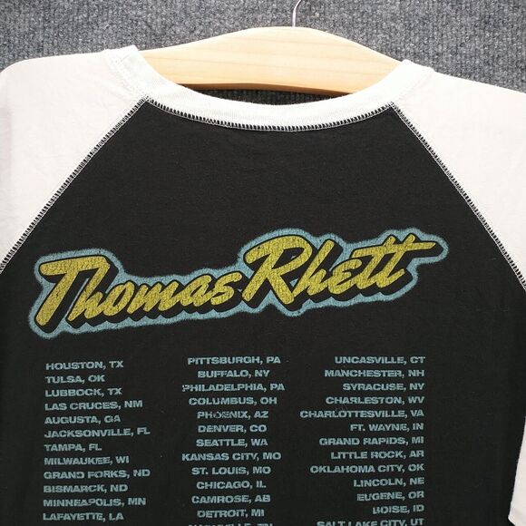 Thomas Rhett Mens 2018 Tour T-Shirt Black Large Crew Neck 3/4 Sleeve Knit - Picture 7 of 14
